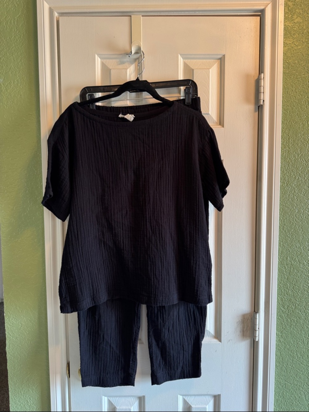 Eileen Fisher organic cotton Poplin top and cropped pants